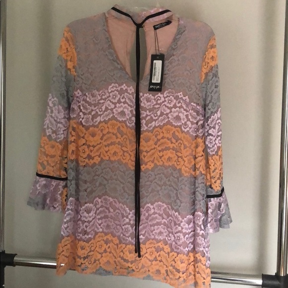 Nasty Gal Rainbow Lace Tunic Dress - Picture 2 of 5